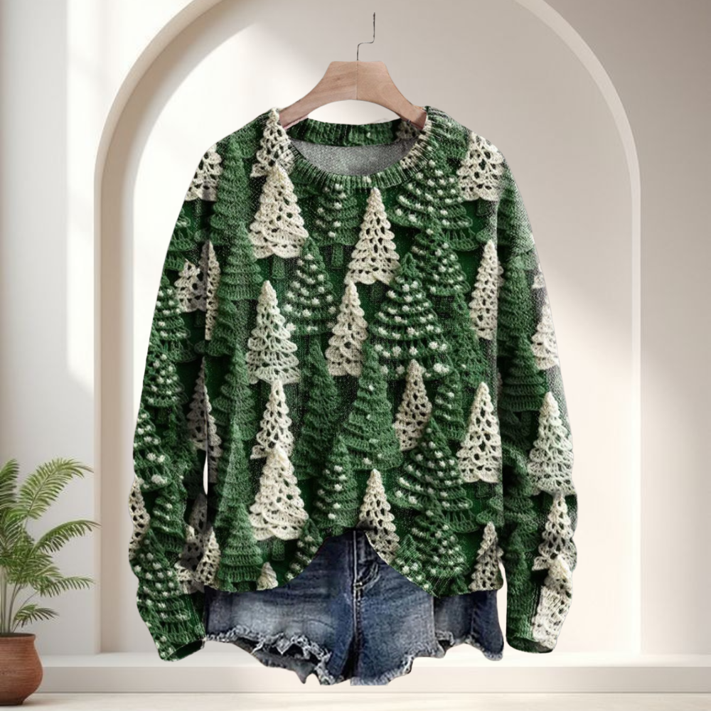 Christmas Sweater Women Knit Pullover Holiday Long Sleeve