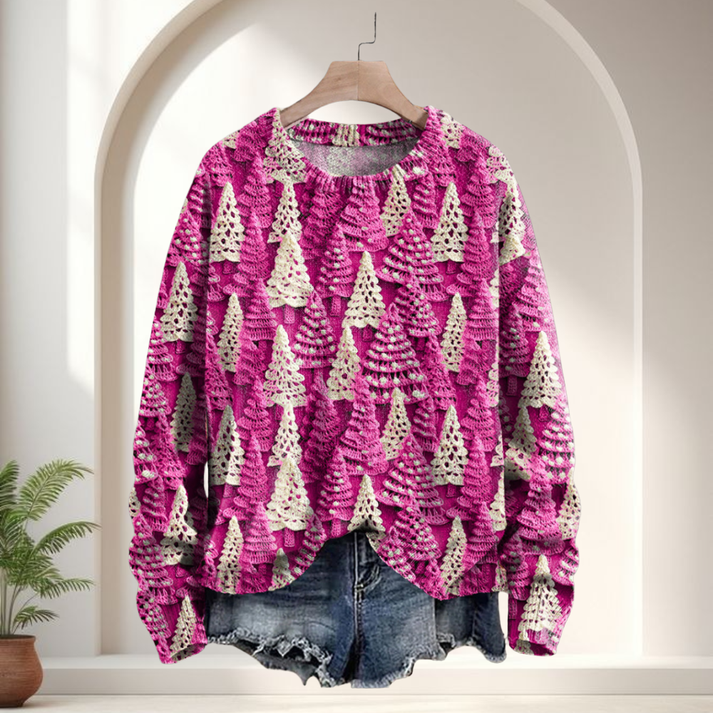 Christmas Sweater Women Knit Pullover Holiday Long Sleeve