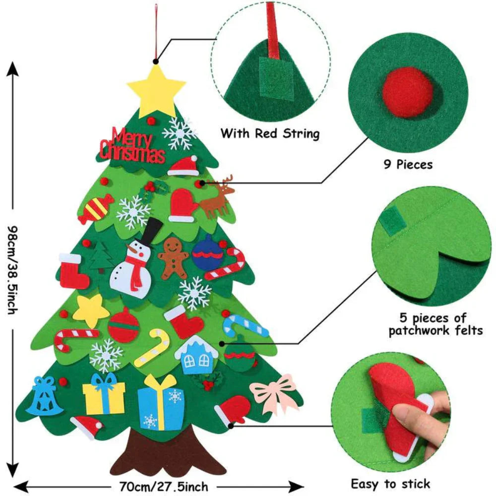 Christmas Tree Kids Activity Felt Set Lights Ornaments