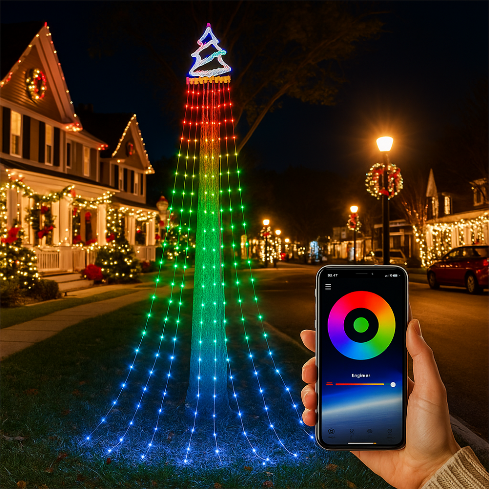 Christmas Tree LEDs String Lights RGB Outdoor App Control Display