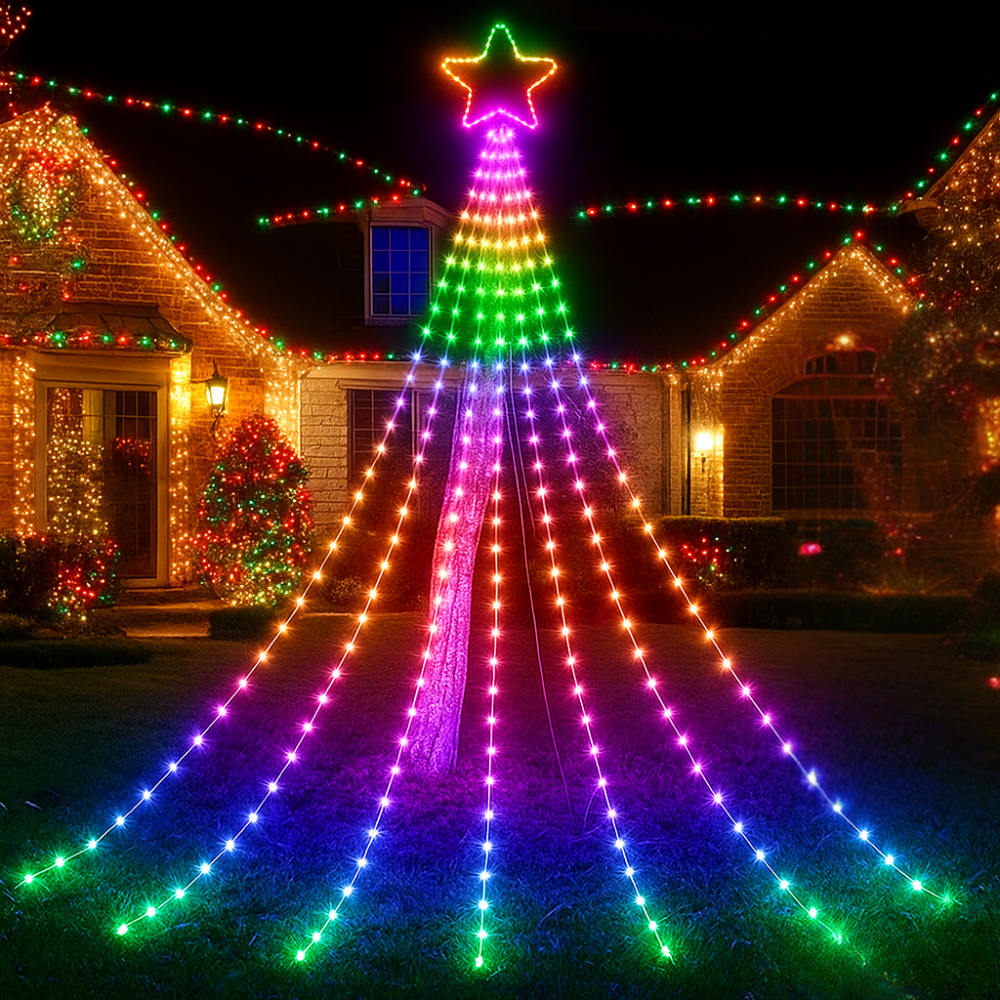 Christmas Tree LEDs String Lights RGB Outdoor App Control Display