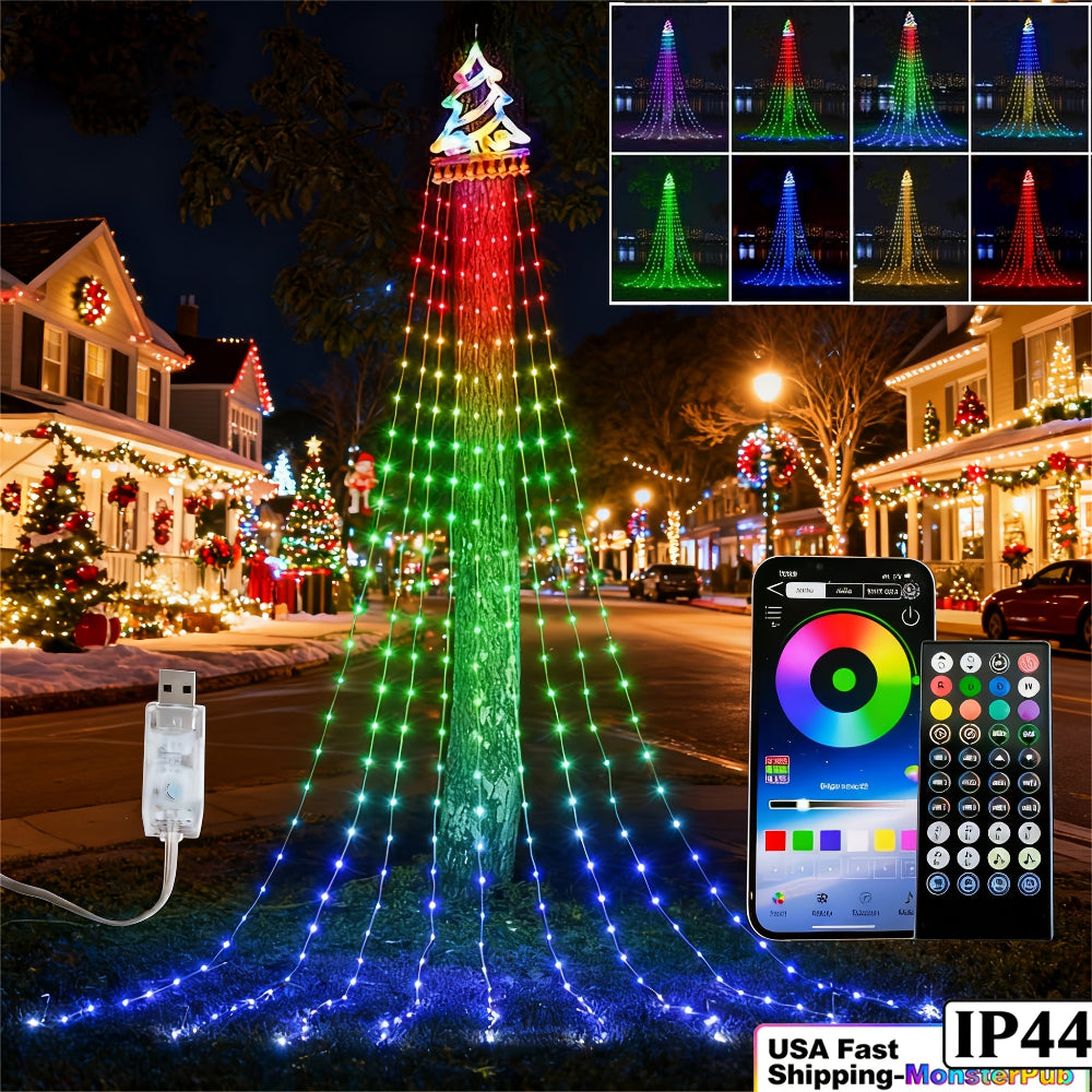 Christmas Tree LEDs String Lights RGB Outdoor App Control Display