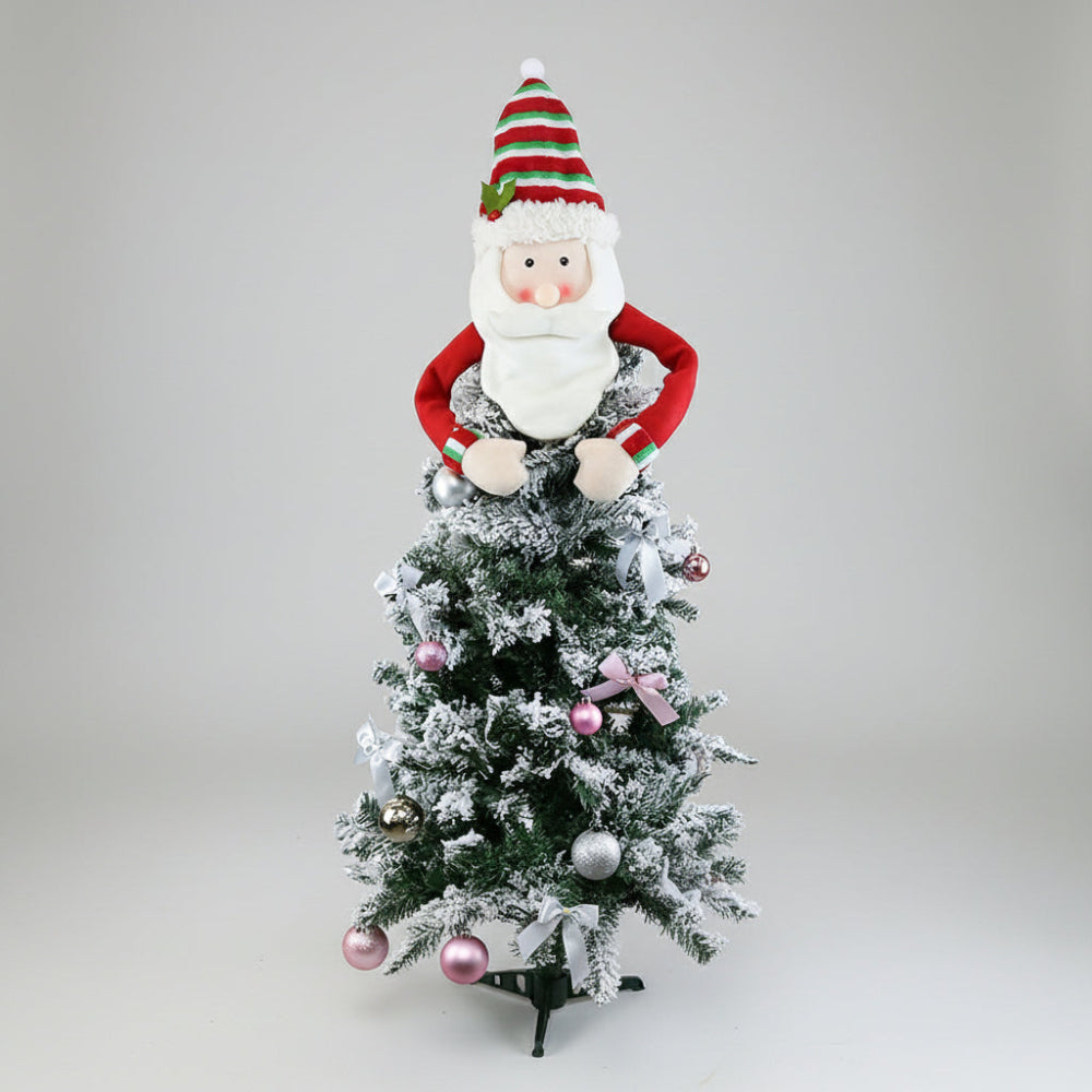 Christmas Tree Topper Plush Santa Snowman Reindeer Decor