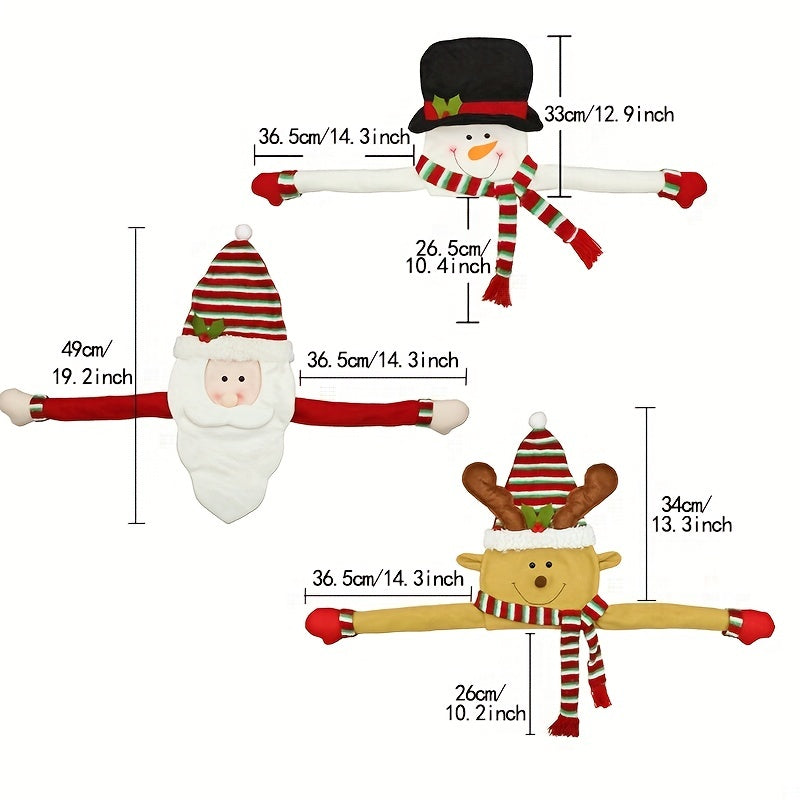 Christmas Tree Topper Plush Santa Snowman Reindeer Decor