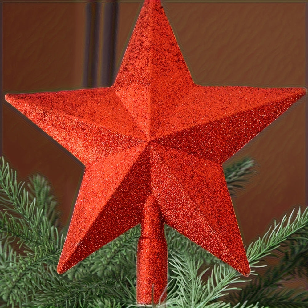 Christmas Tree Topper Star Glitter Holiday Decor