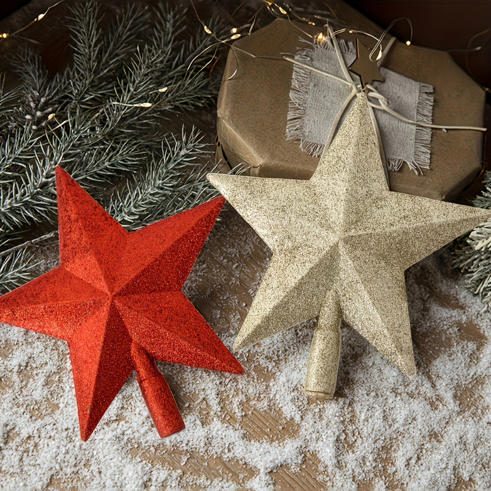 Christmas Tree Topper Star Glitter Holiday Decor