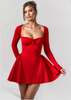 Clara Pleated Bow Mini Dress - Elegant Women's Cocktail Dress for Any Occasion