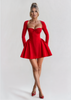 Clara Pleated Bow Mini Dress - Elegant Women's Cocktail Dress for Any Occasion