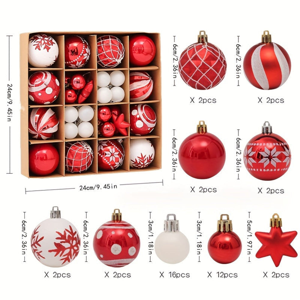 Christmas Ornaments Set Classic Tree Hanging Decorative Balls