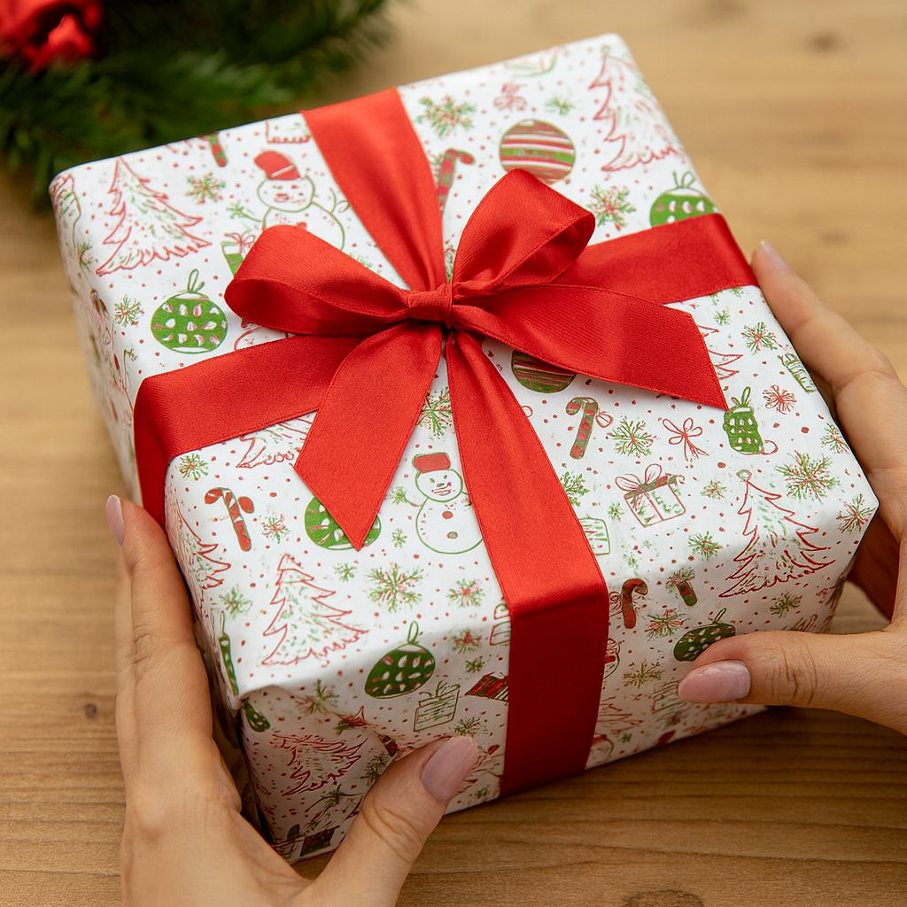 Gift Wrap Set Festive Paper & Ribbon