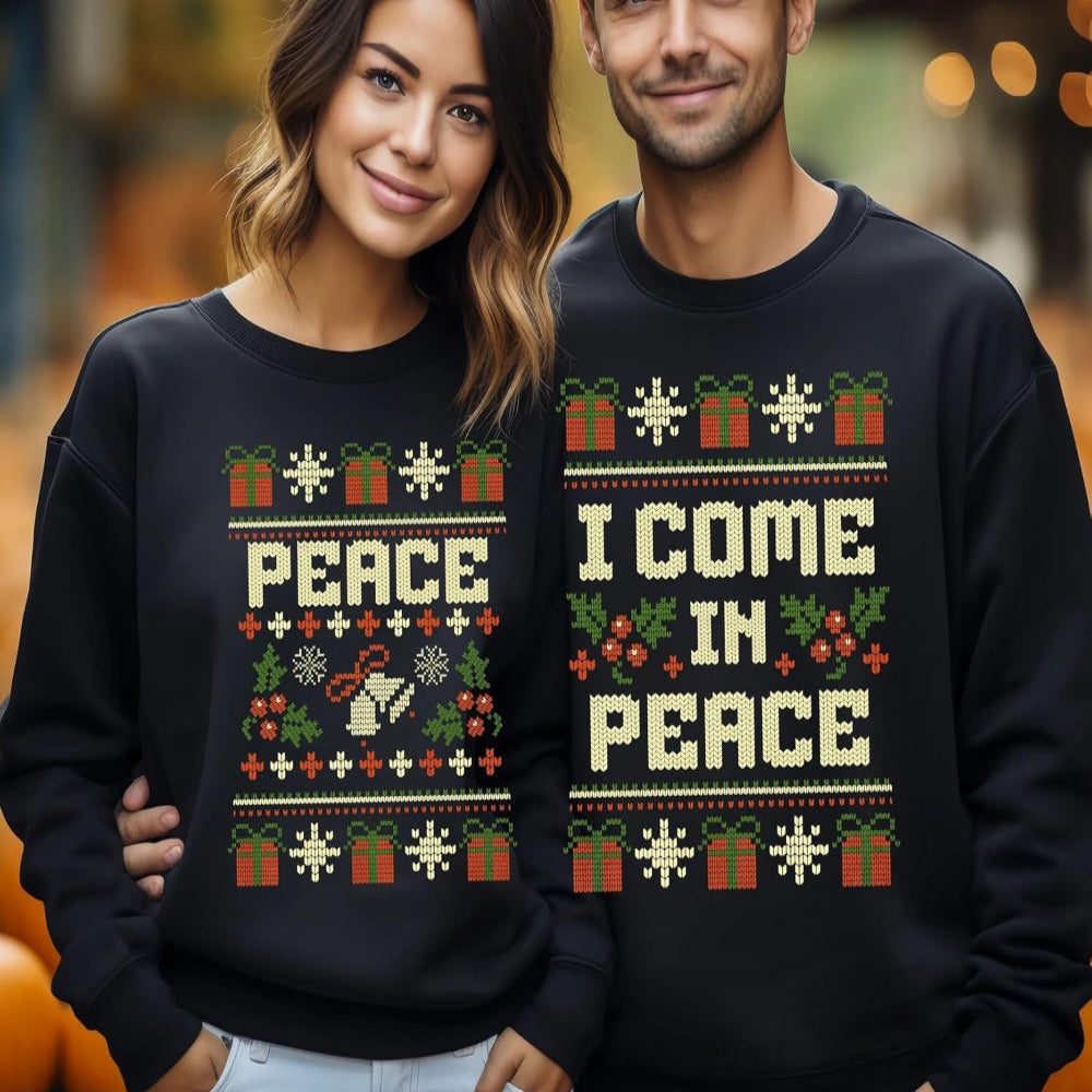 Funny Couples Christmas Sweatshirts - Matching Holiday Knit