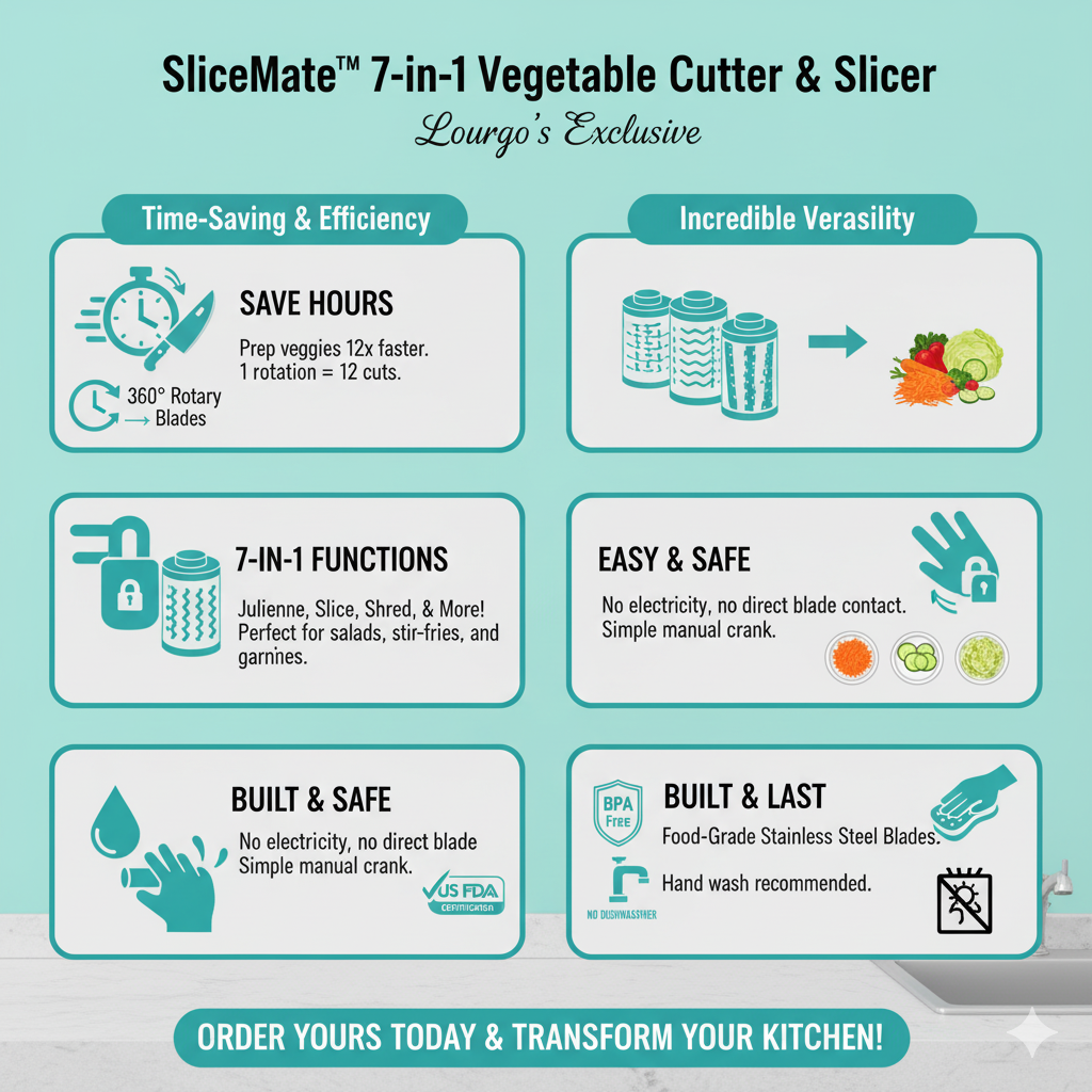 SliceMate™ - 7-in-1 Vegetable Cutter & Slicer