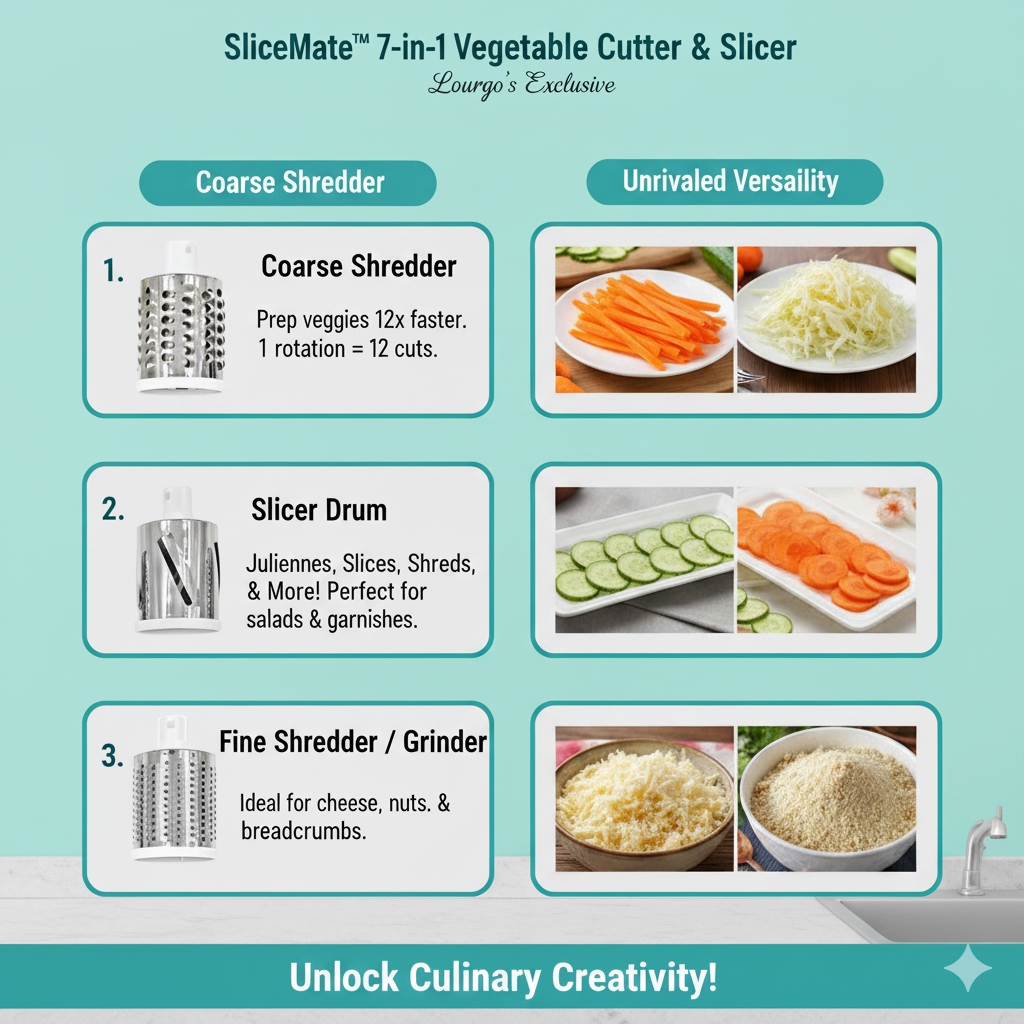 SliceMate™ - 7-in-1 Vegetable Cutter & Slicer