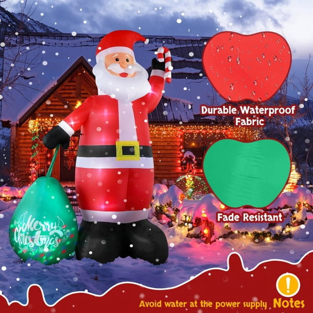 Giant Christmas Inflatables Outdoor Decorations Santa LED Lights