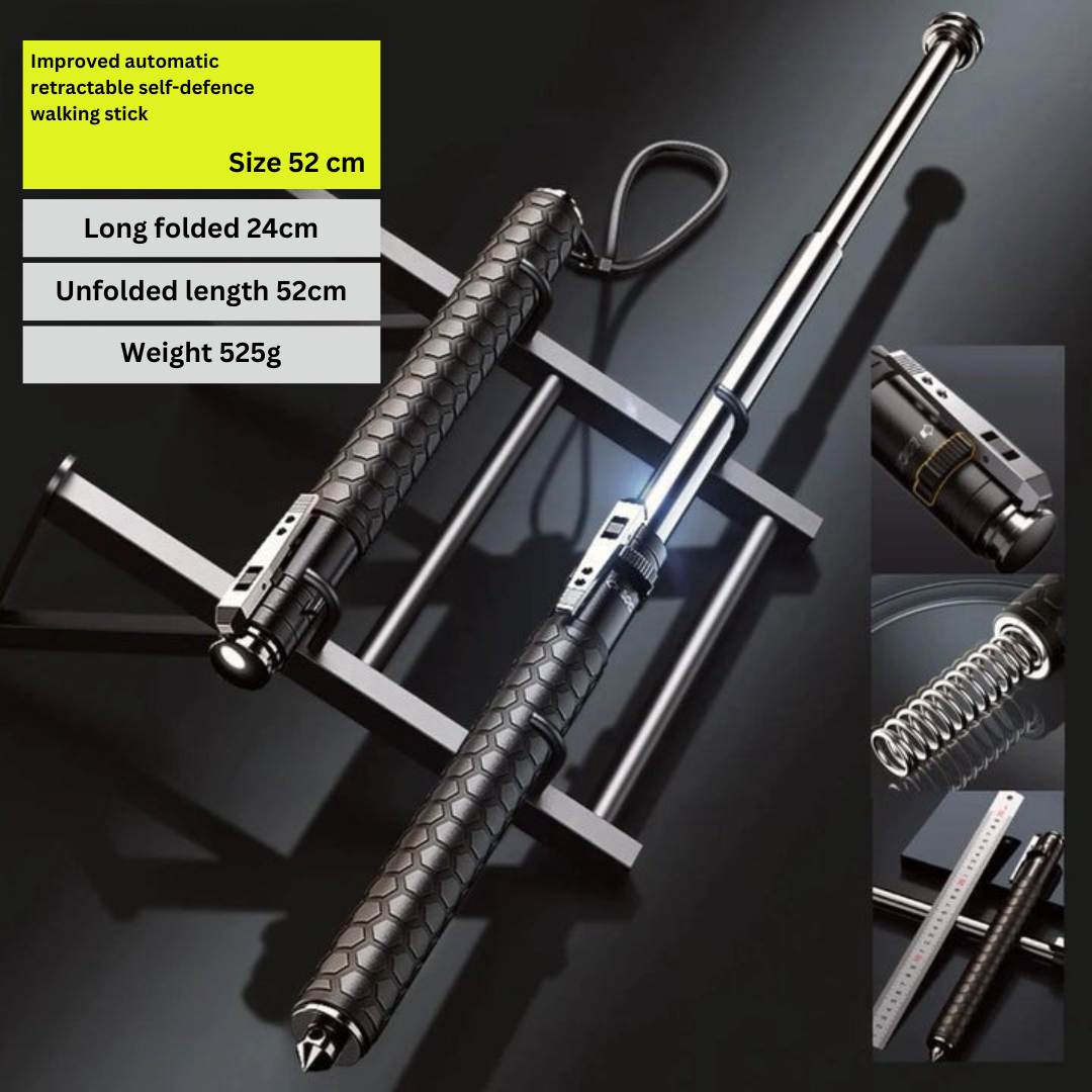GuardStride | Automatic Self-Defense Hiking Pole for Outdoor Safety