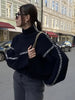 Women's Oversized Sweater - Chic Comfort with Unique Contrast Knits