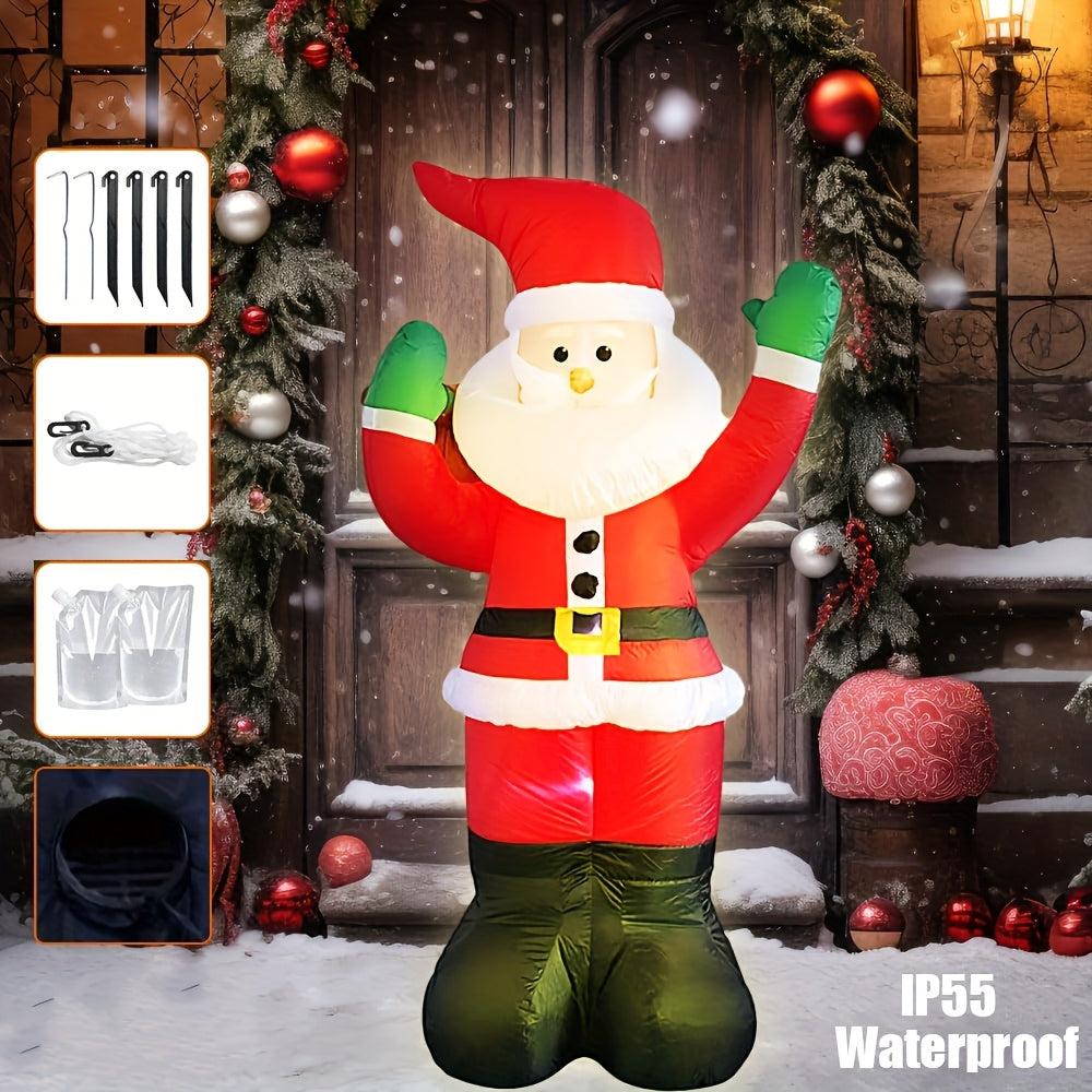 Outdoor Christmas Decorations Inflatable Claus LED Lights Display