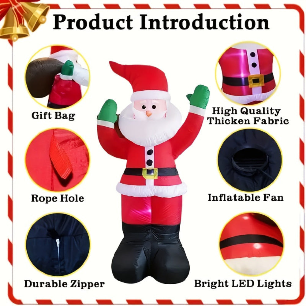 Outdoor Christmas Decorations Inflatable Claus LED Lights Display