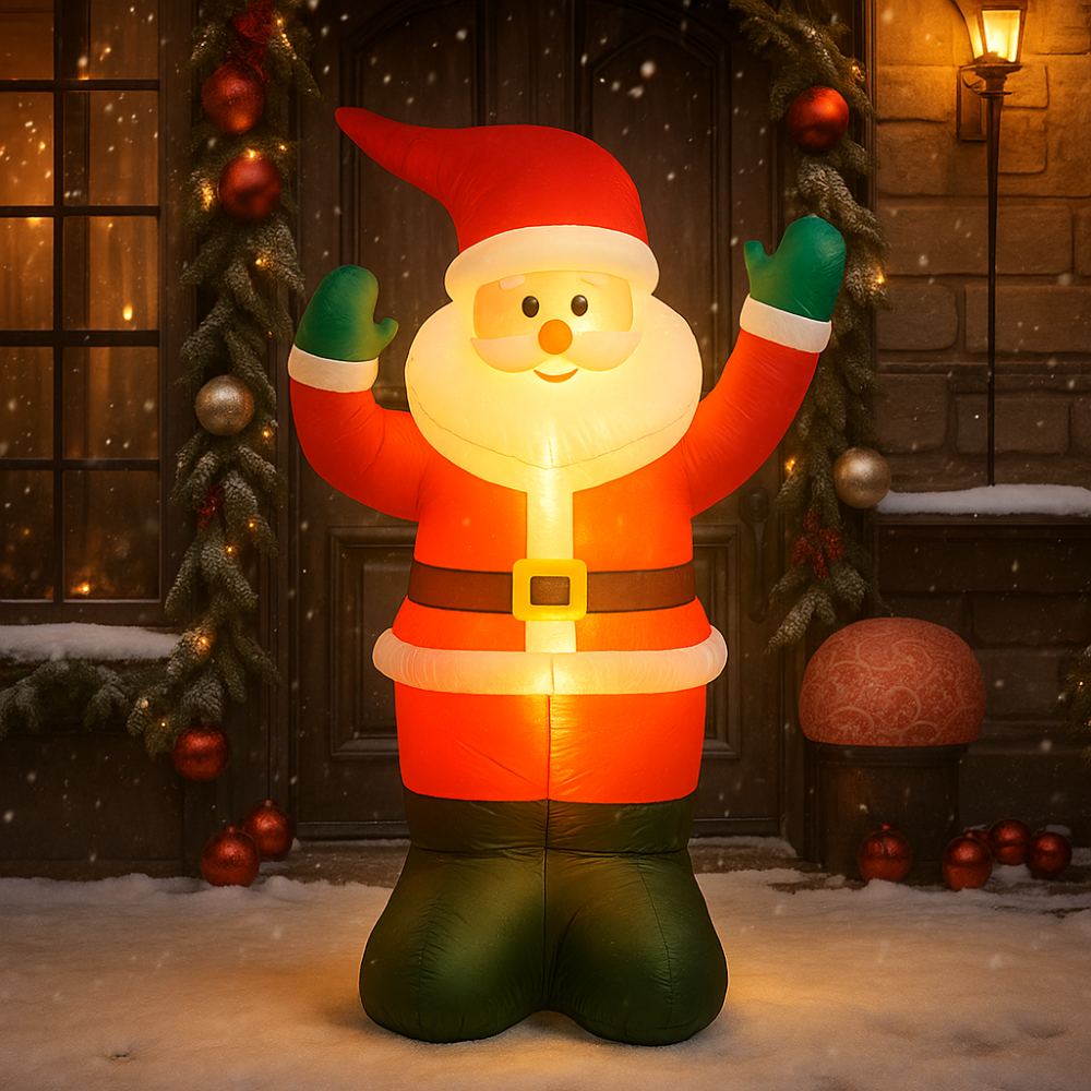 Outdoor Christmas Decorations Inflatable Claus LED Lights Display