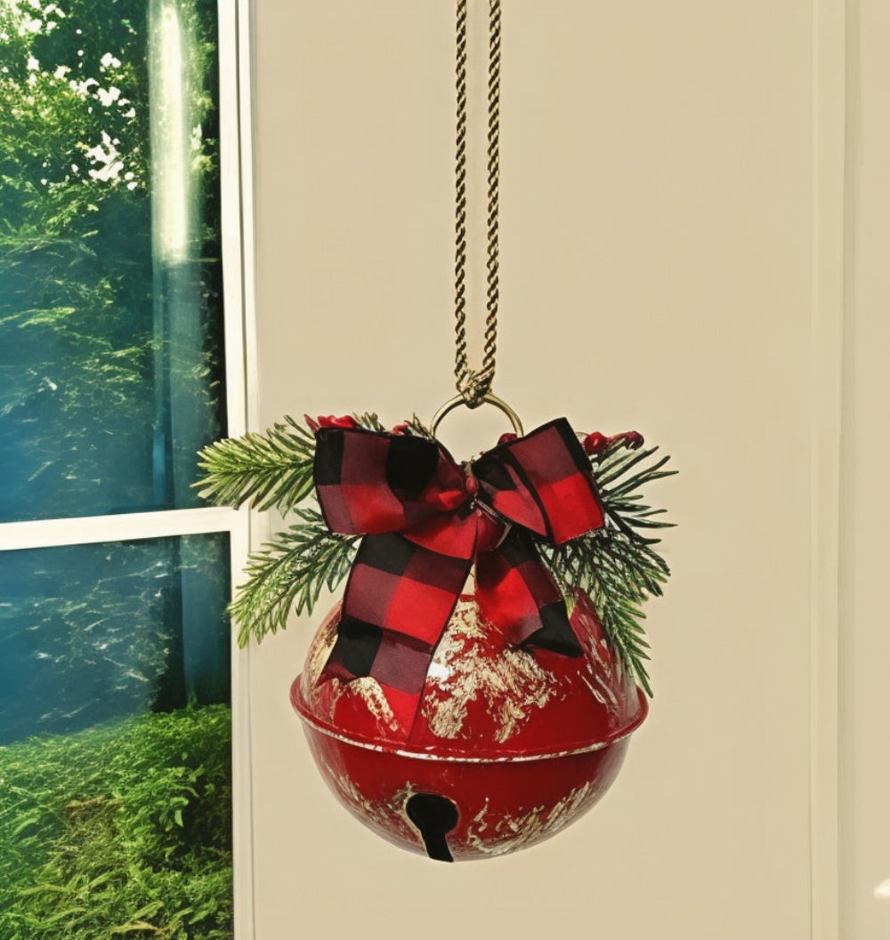 Outdoor Christmas Decorations Rustic Bell Door Ornament