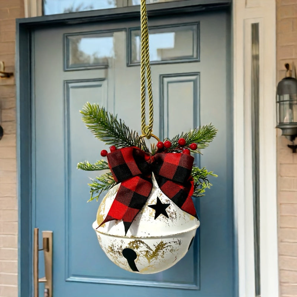 Outdoor Christmas Decorations Rustic Bell Door Ornament