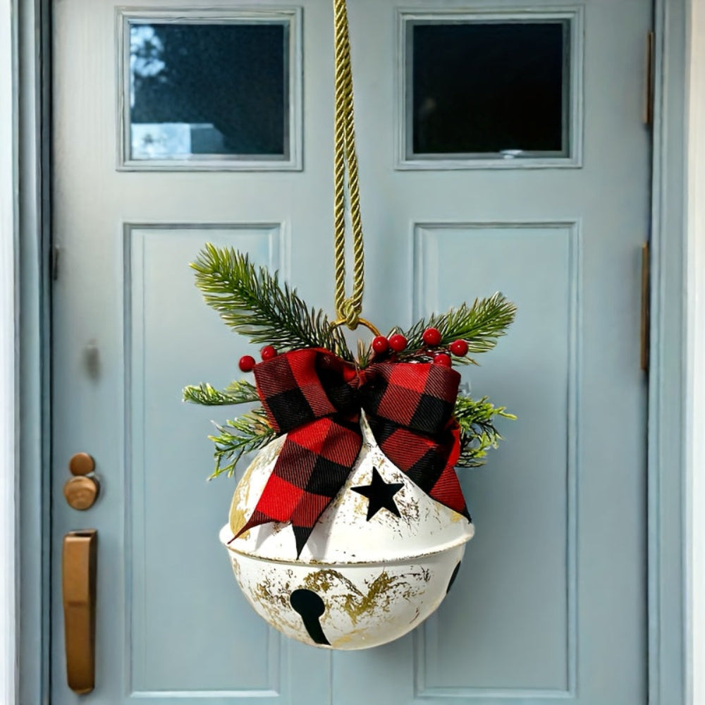 Outdoor Christmas Decorations Rustic Bell Door Ornament