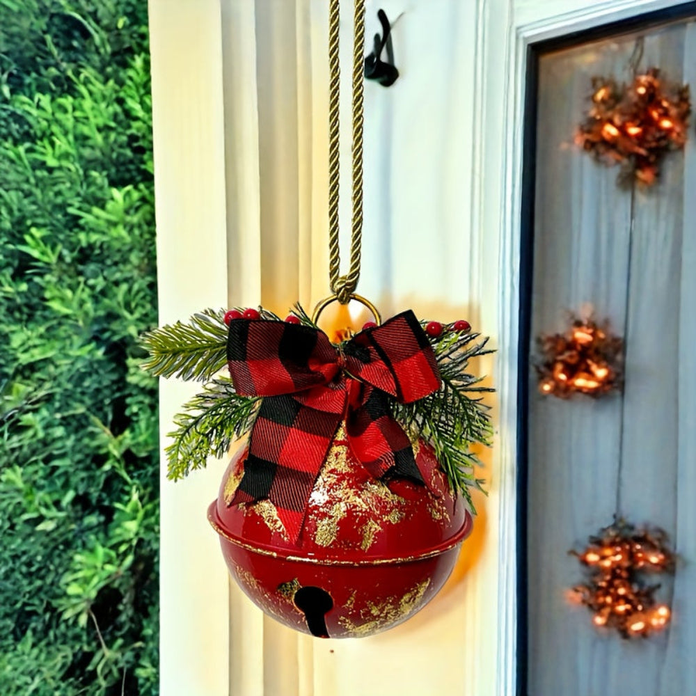Outdoor Christmas Decorations Rustic Bell Door Ornament