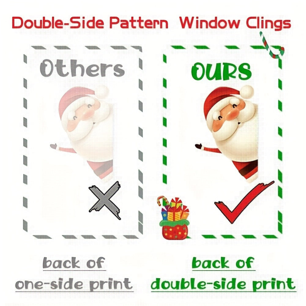 Outdoor Christmas Decorations Santa Snowflake Window Decals