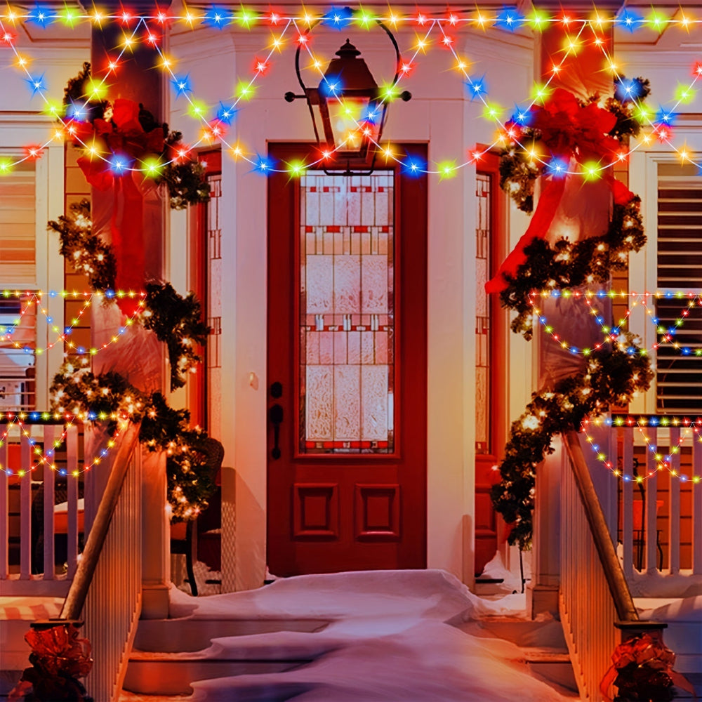 Outdoor Christmas Lights LED Balcony Hanging Fairy String