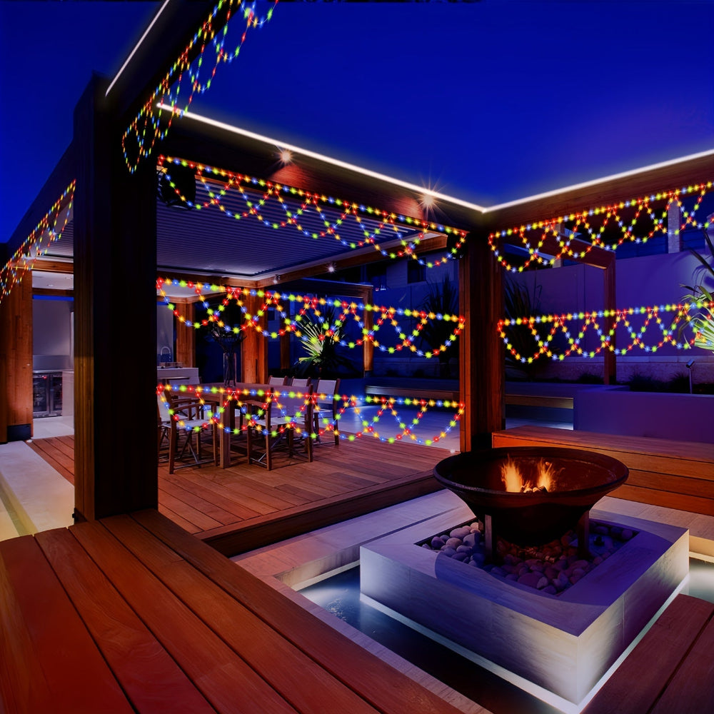 Outdoor Christmas Lights LED Balcony Hanging Fairy String