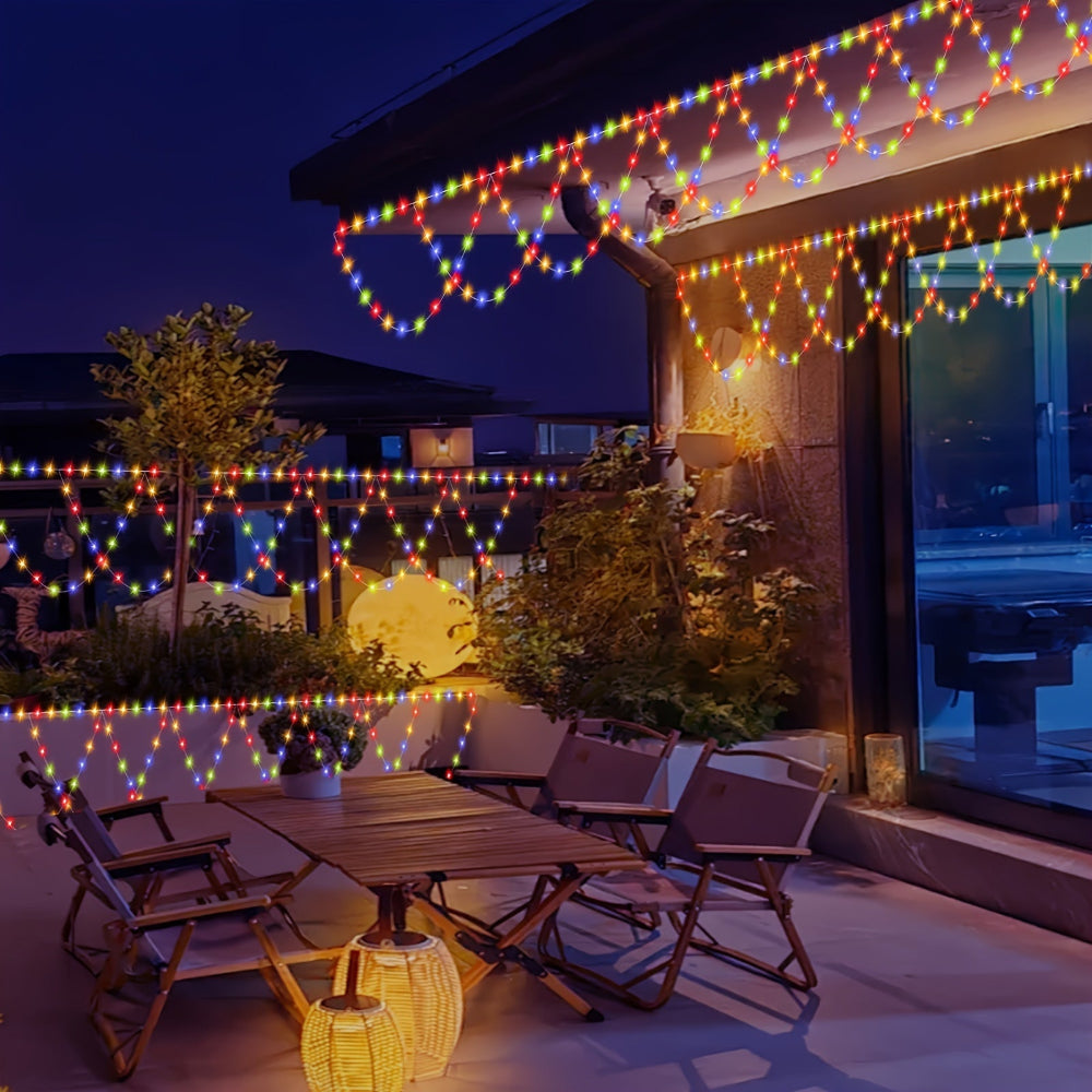 Outdoor Christmas Lights LED Balcony Hanging Fairy String