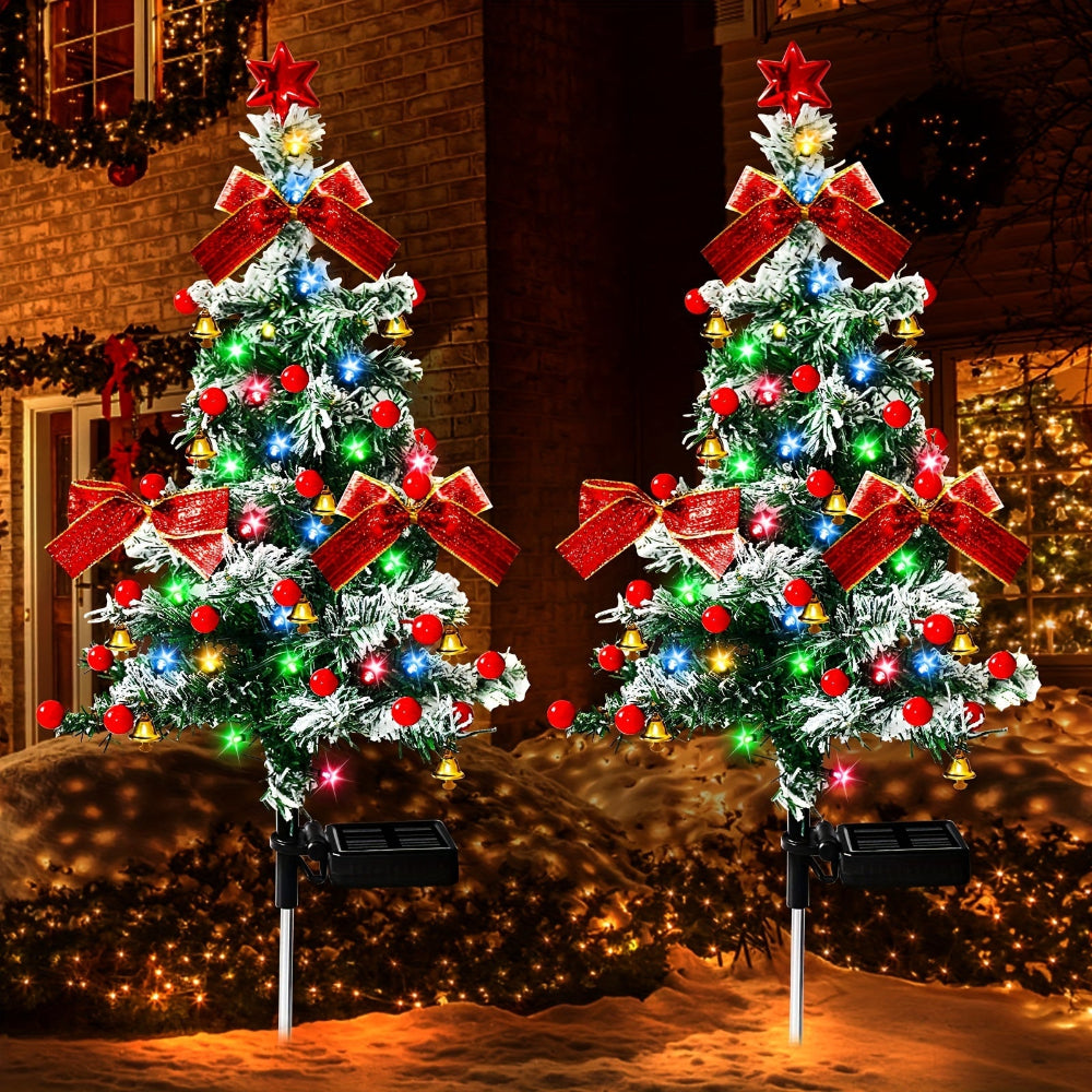 Outdoor Christmas Tree Lighting Solar Pathway Yard Decoration