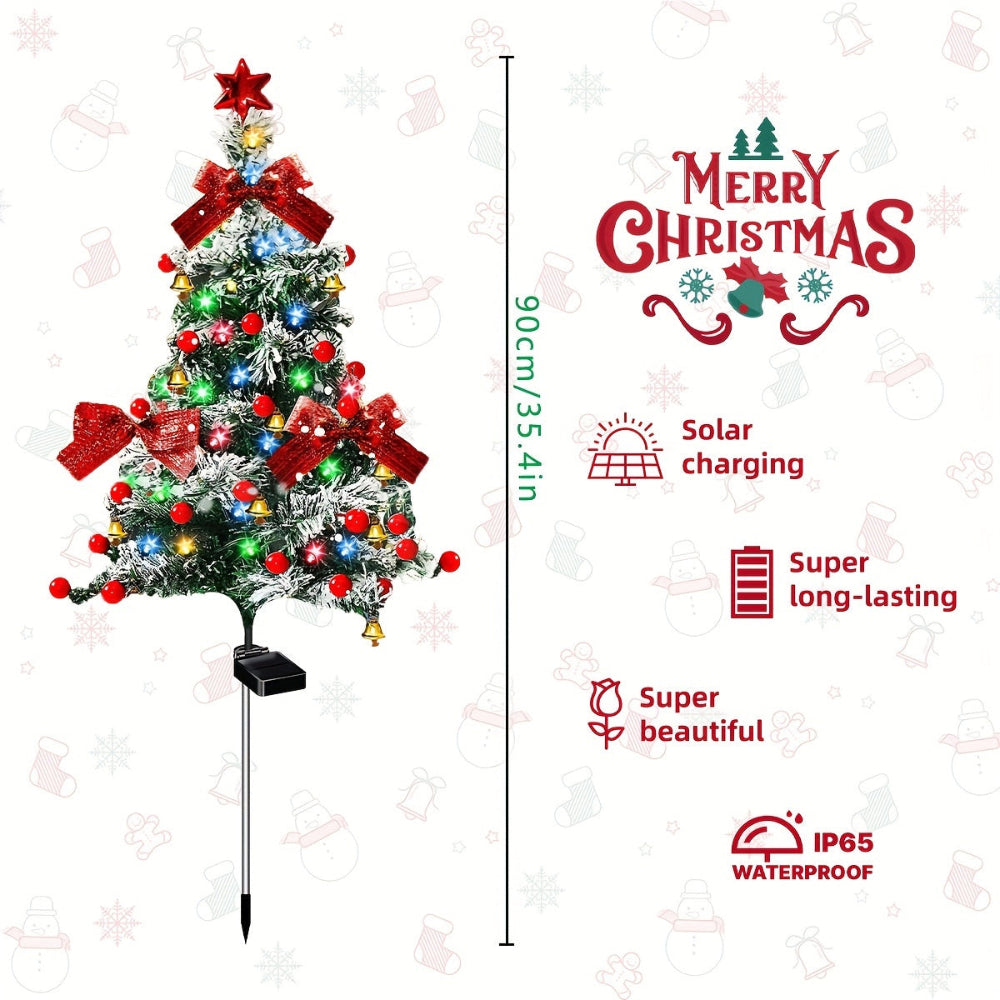 Outdoor Christmas Tree Lighting Solar Pathway Yard Decoration