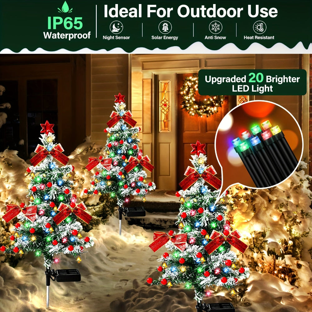 Outdoor Christmas Tree Lighting Solar Pathway Yard Decoration