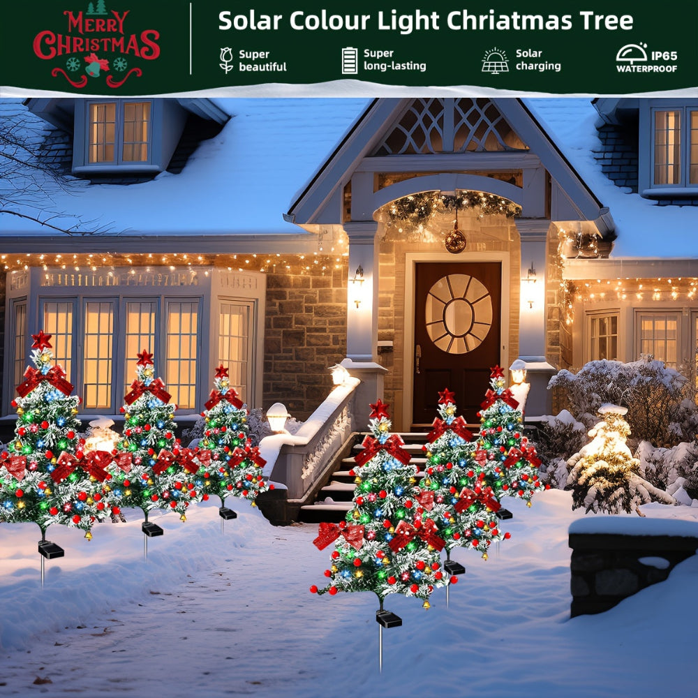 Outdoor Christmas Tree Lighting Solar Pathway Yard Decoration