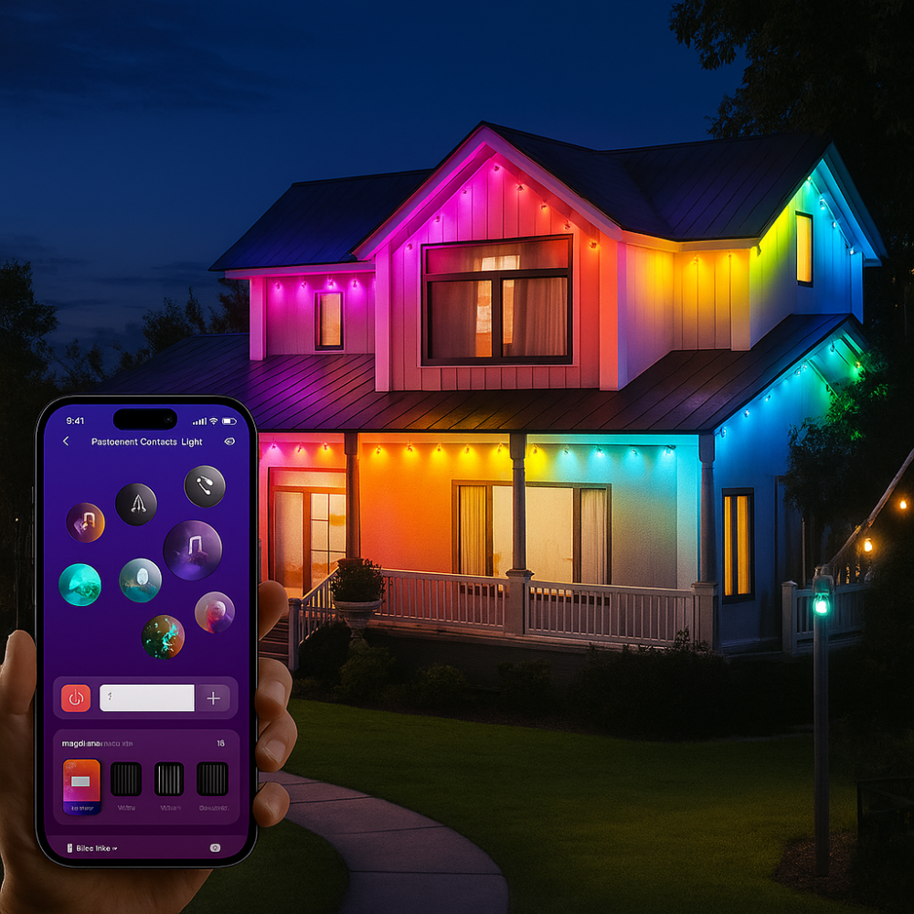 Outdoor Light Smart RGB Permanent House Roof Lighting Set