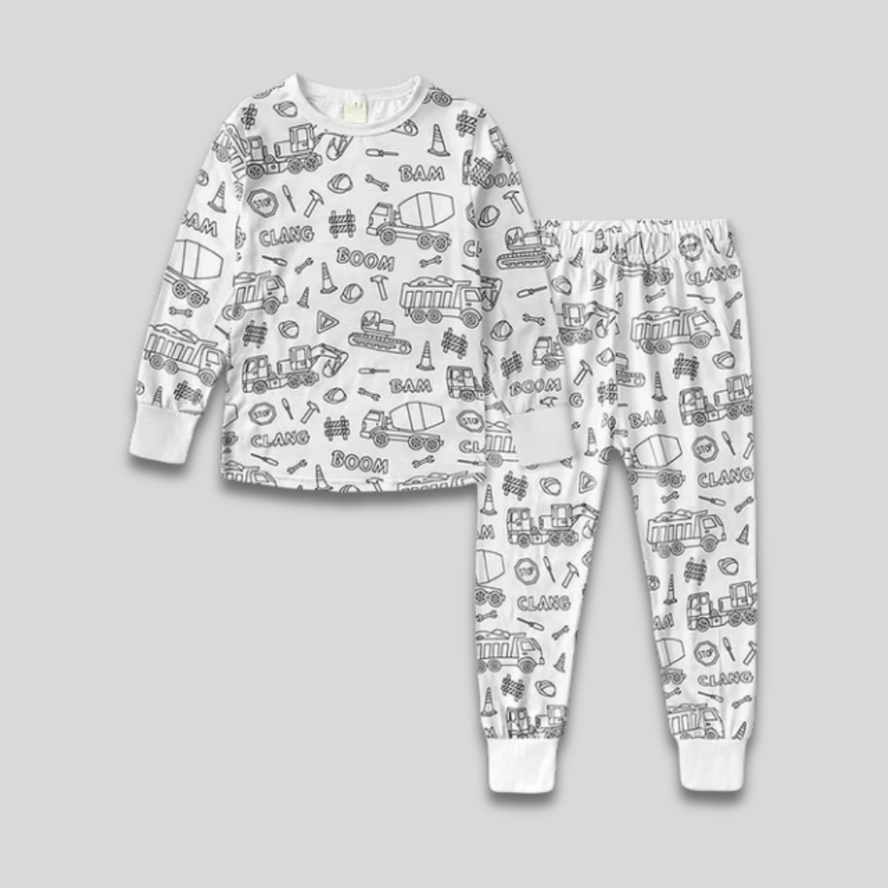 Kids Cozy Christmas Pajama Set Long Sleeve Two Piece