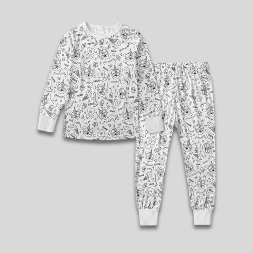 Kids Cozy Christmas Pajama Set Long Sleeve Two Piece