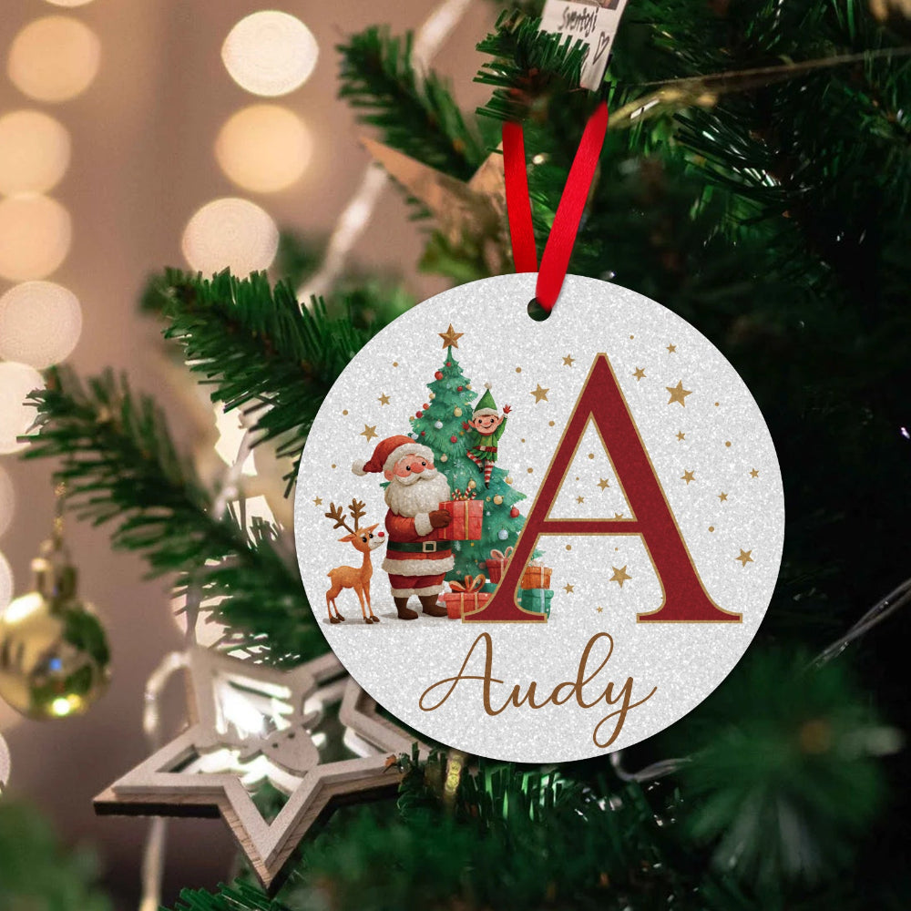 Personalized Christmas Ornaments Custom Name Initial Tree Decor