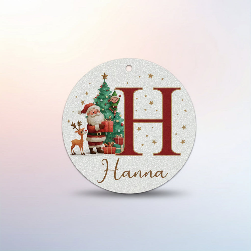 Personalized Christmas Ornaments Custom Name Initial Tree Decor