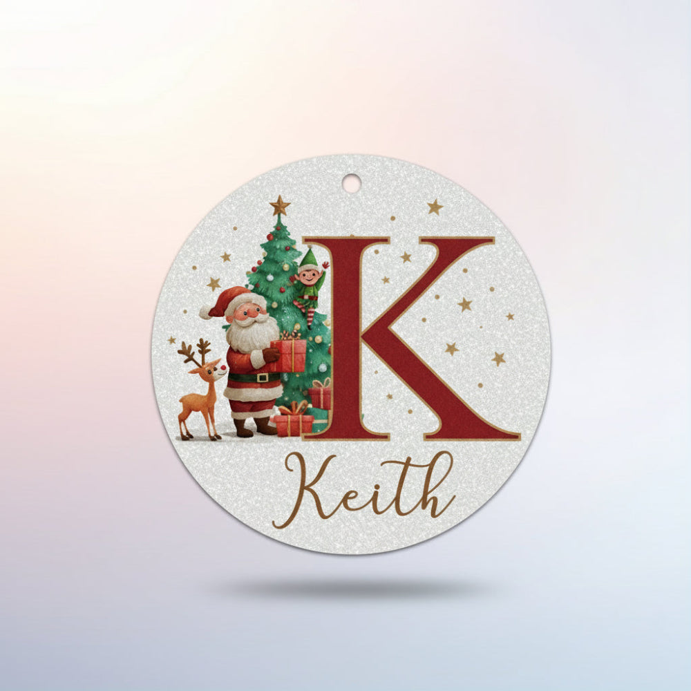 Personalized Christmas Ornaments Custom Name Initial Tree Decor