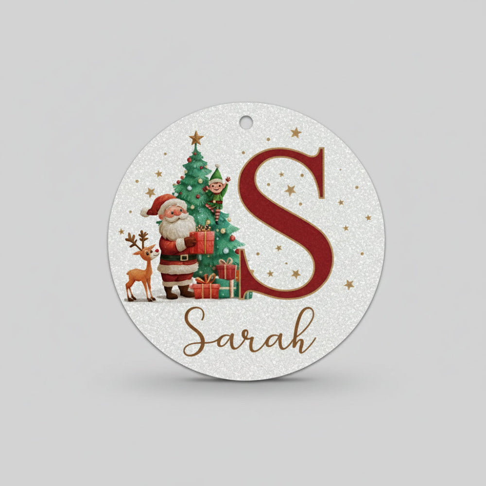 Personalized Christmas Ornaments Custom Name Initial Tree Decor