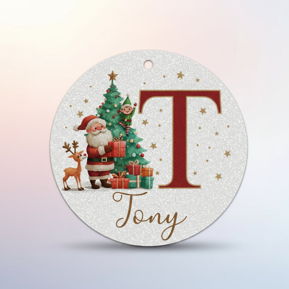 Personalized Christmas Ornaments Custom Name Initial Tree Decor