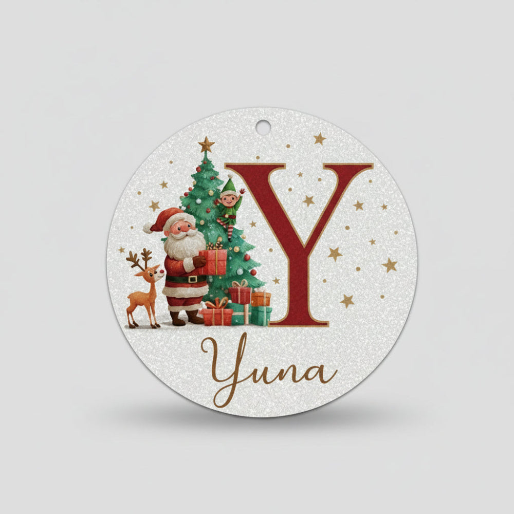 Personalized Christmas Ornaments Custom Name Initial Tree Decor