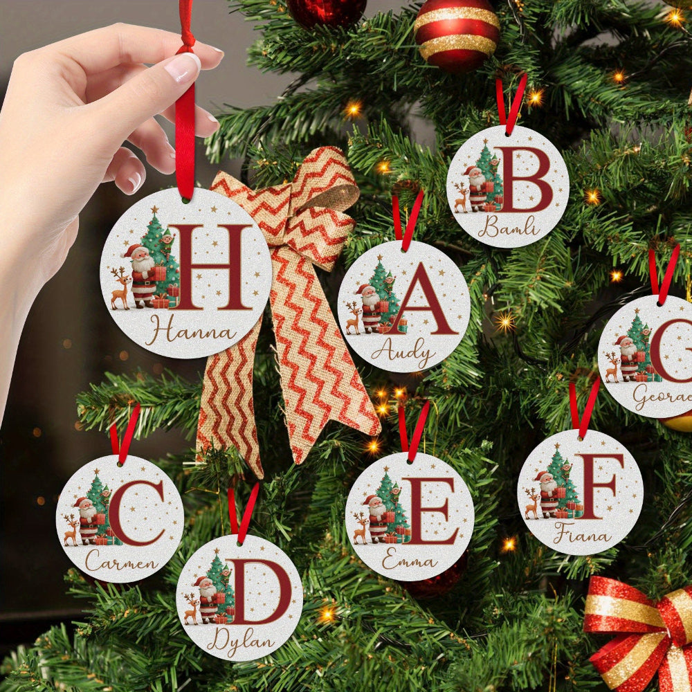 Personalized Christmas Ornaments Custom Name Initial Tree Decor