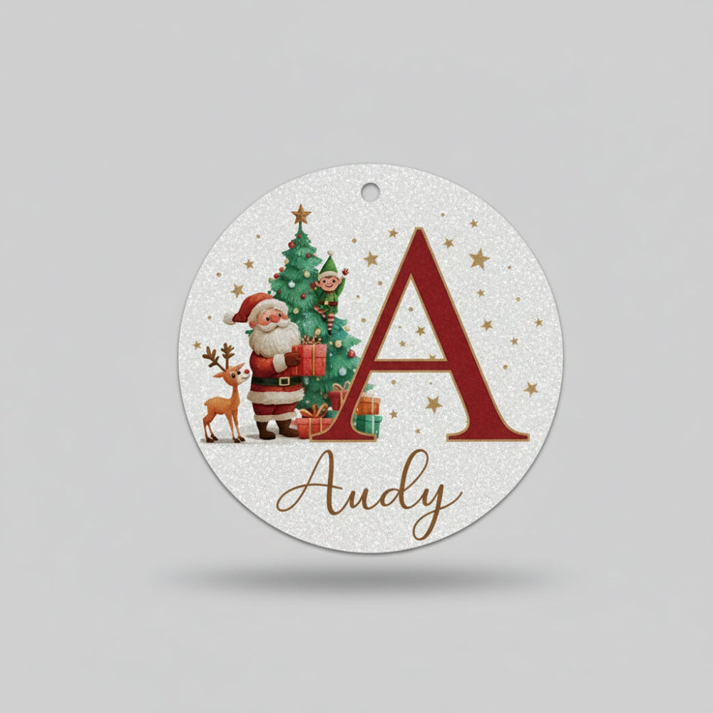 Personalized Christmas Ornaments Custom Name Initial Tree Decor