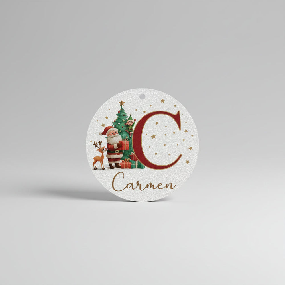 Personalized Christmas Ornaments Custom Name Initial Tree Decor