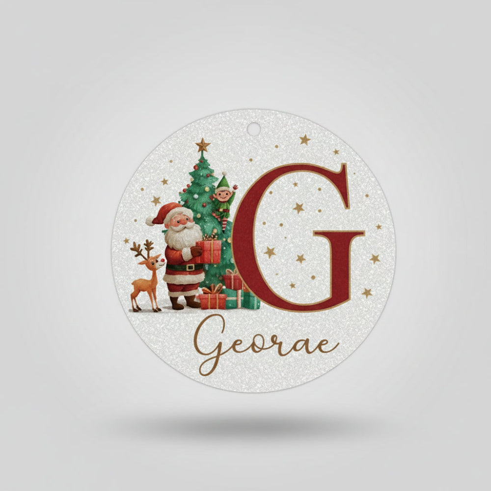 Personalized Christmas Ornaments Custom Name Initial Tree Decor