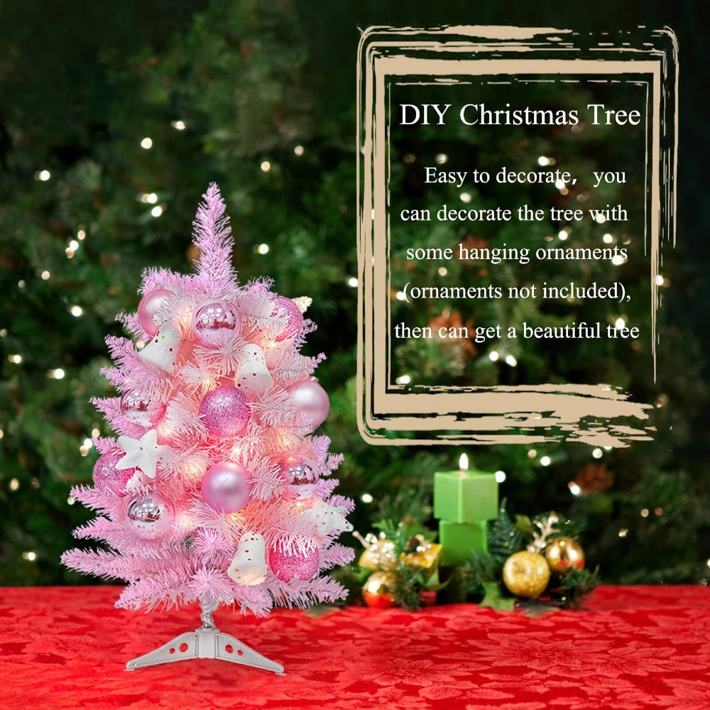 Pink Christmas Tree Artificial Tabletop Decoration Holiday Display
