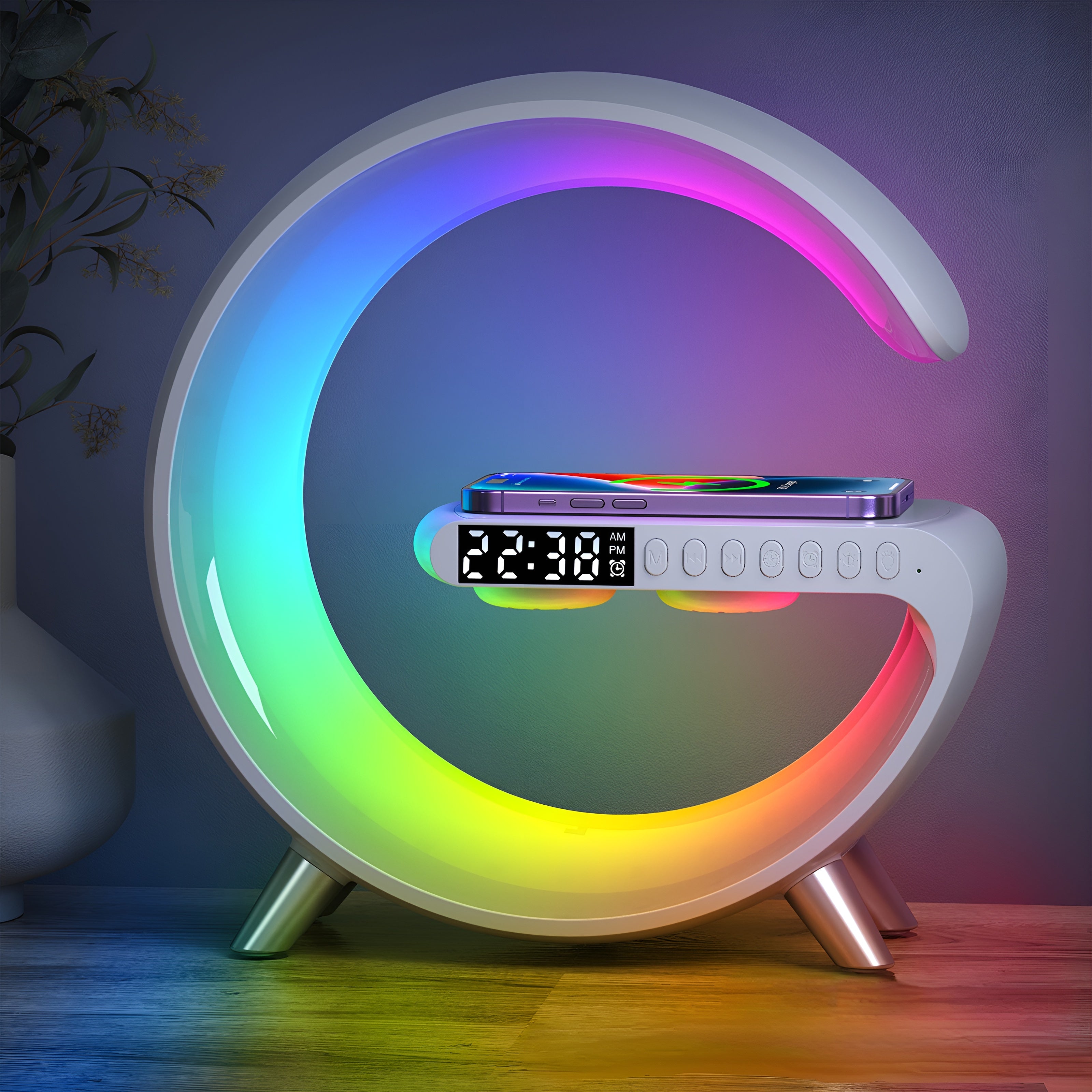 G-Shape™ - Alarm Clock, Mood Light, Speaker & Wireless Charger